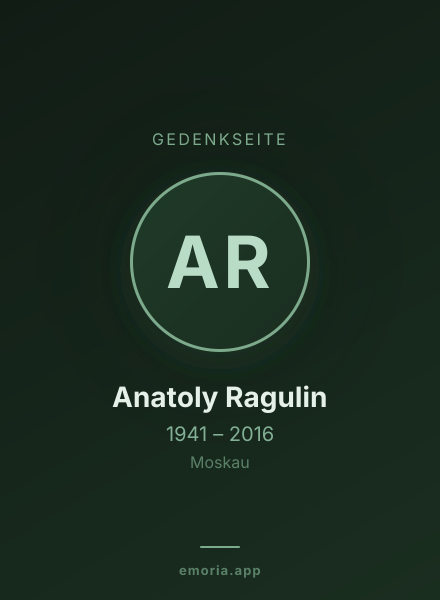 Gedenkportrait von Anatoly Ragulin