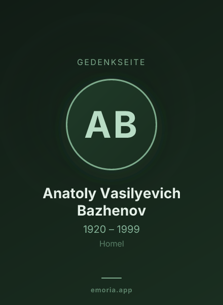 Gedenkportrait von Anatoly Vasilyevich Bazhenov