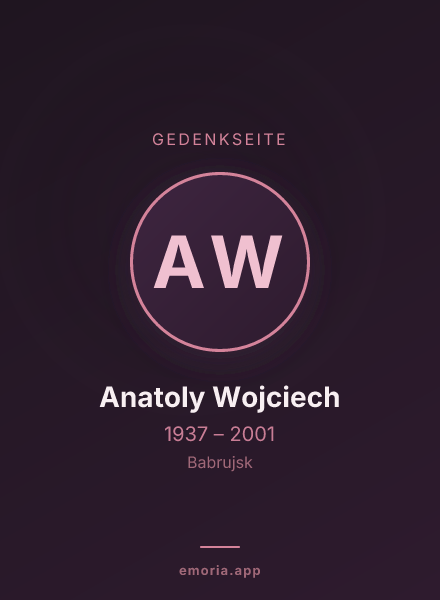 Gedenkportrait von Anatoly Wojciech