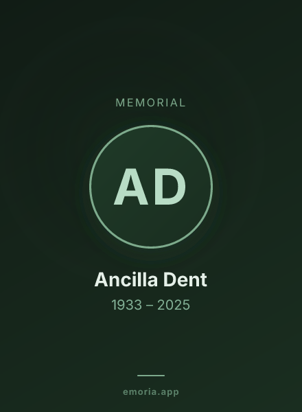 Memorial portrait of Ancilla Dent