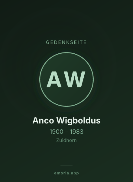 Gedenkportrait von Anco Wigboldus