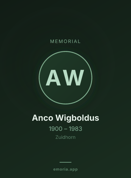 Memorial portrait of Anco Wigboldus