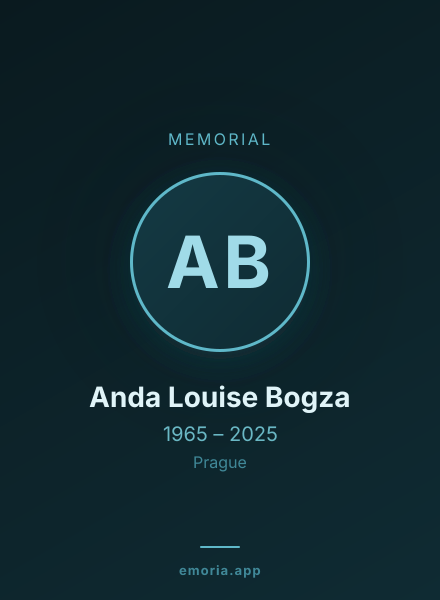 Memorial portrait of Anda Louise Bogza