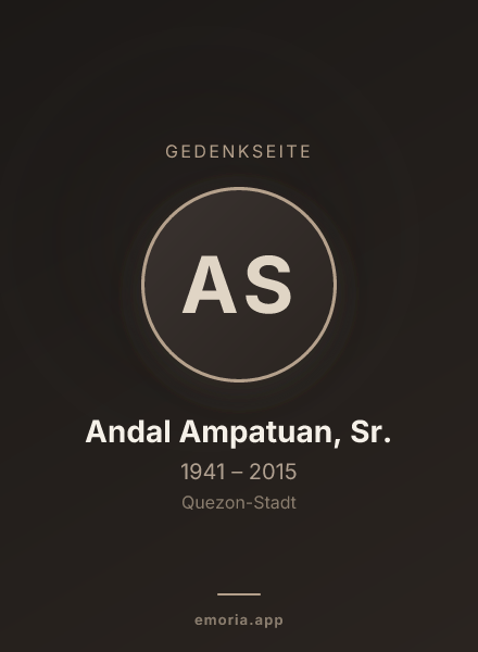 Gedenkportrait von Andal Ampatuan, Sr.
