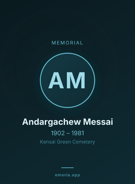 Memorial portrait of Andargachew Messai