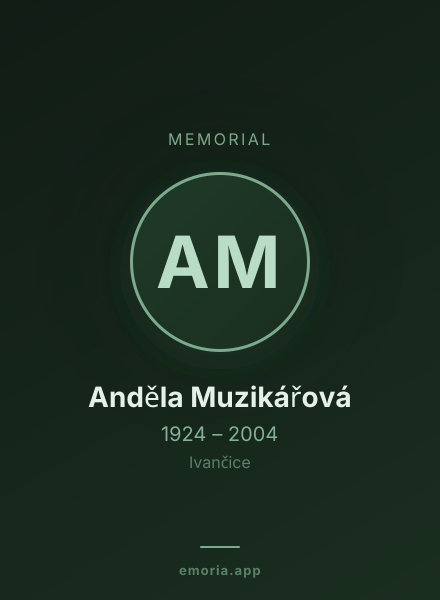 Memorial portrait of Anděla Muzikářová