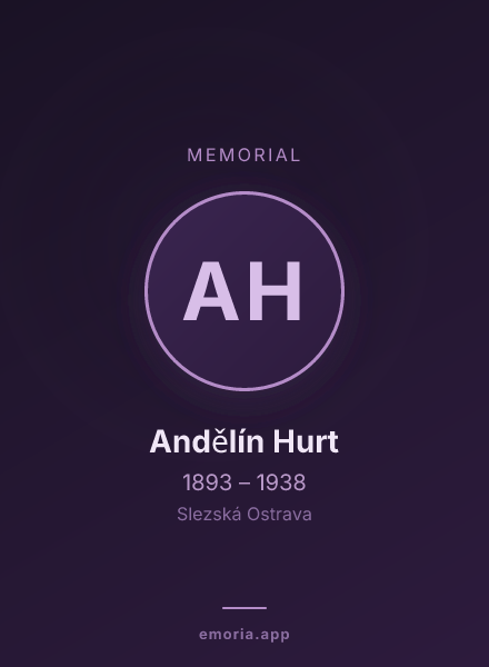 Memorial portrait of Andělín Hurt