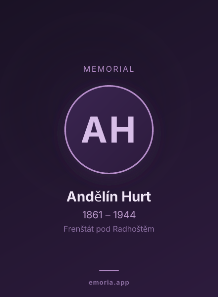 Memorial portrait of Andělín Hurt