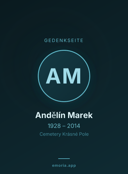 Gedenkportrait von Andělín Marek