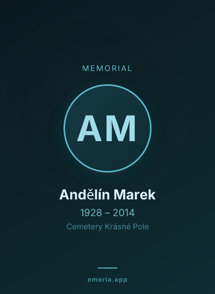Memorial portrait of Andělín Marek