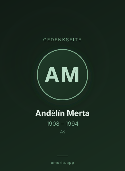 Gedenkportrait von Andělín Merta