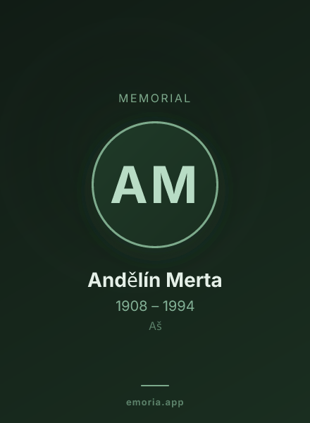 Memorial portrait of Andělín Merta
