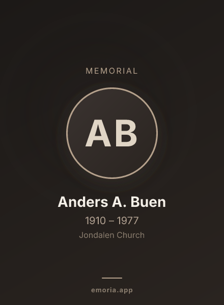 Memorial portrait of Anders A. Buen