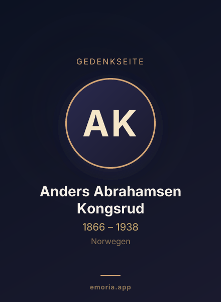 Gedenkportrait von Anders Abrahamsen Kongsrud