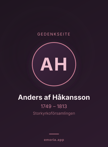 Gedenkportrait von Anders af Håkansson