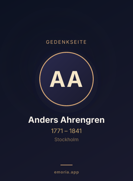 Gedenkportrait von Anders Ahrengren