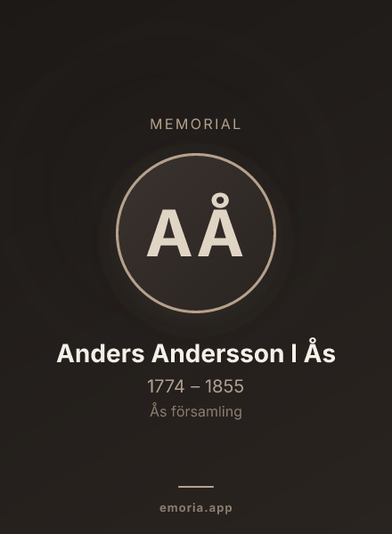 Memorial portrait of Anders Andersson I Ås
