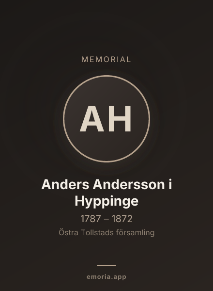 Memorial portrait of Anders Andersson i Hyppinge