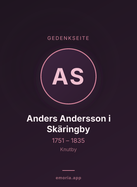Gedenkportrait von Anders Andersson i Skäringby