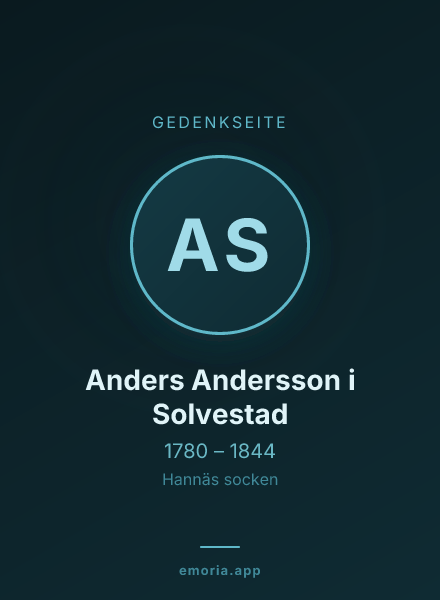 Gedenkportrait von Anders Andersson i Solvestad