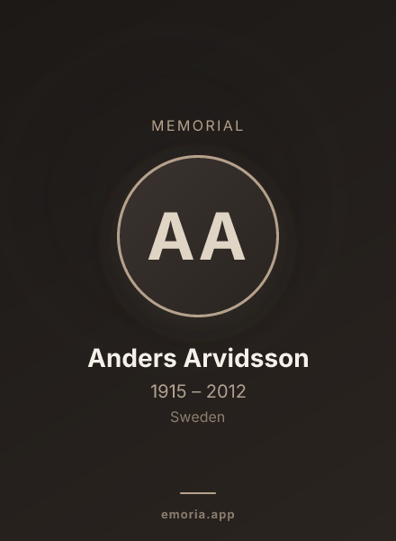 Memorial portrait of Anders Arvidsson