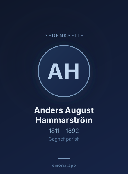 Gedenkportrait von Anders August Hammarström