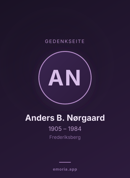 Gedenkportrait von Anders B. Nørgaard