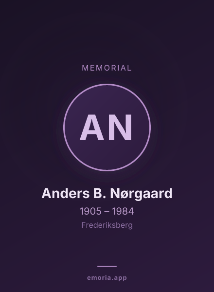 Memorial portrait of Anders B. Nørgaard
