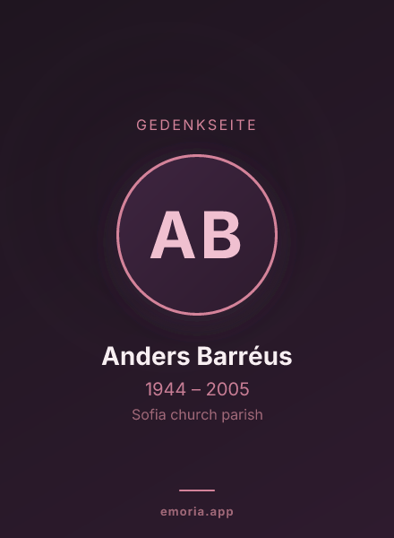 Gedenkportrait von Anders Barréus