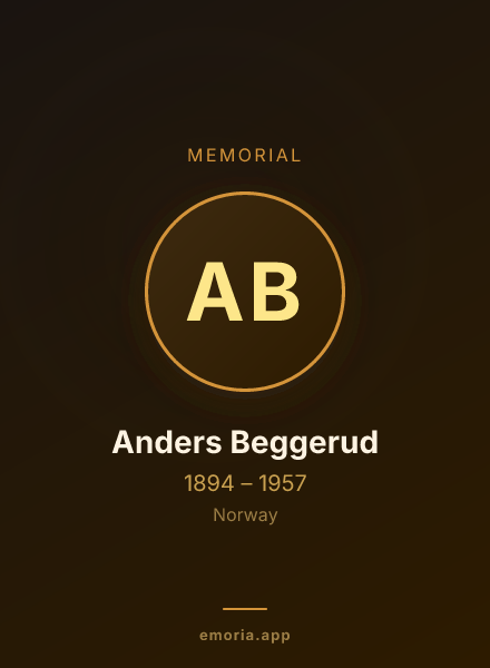 Memorial portrait of Anders Beggerud