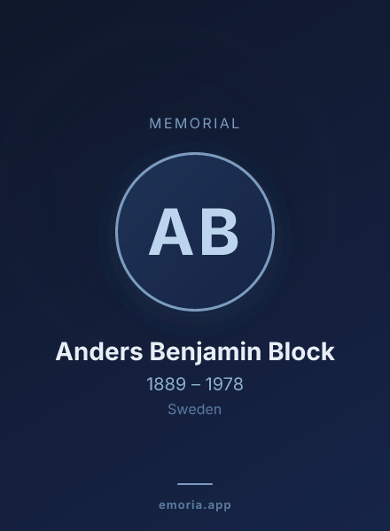 Memorial portrait of Anders Benjamin Block