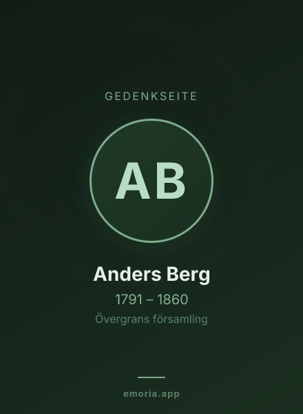 Gedenkportrait von Anders Berg