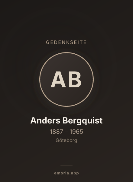 Gedenkportrait von Anders Bergquist