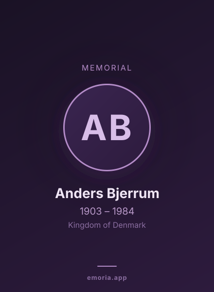 Memorial portrait of Anders Bjerrum