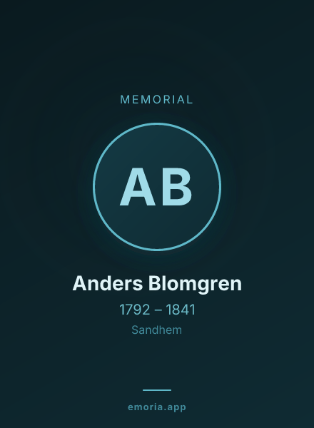 Memorial portrait of Anders Blomgren