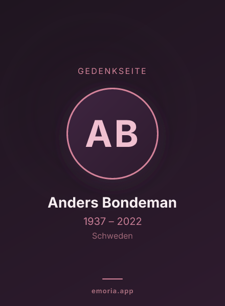 Gedenkportrait von Anders Bondeman