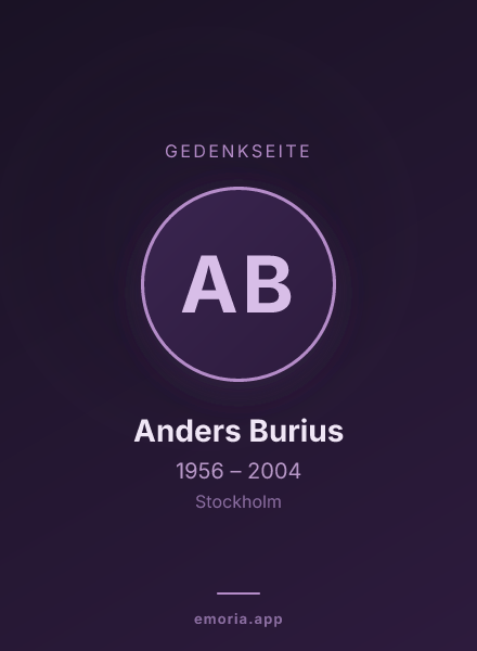 Gedenkportrait von Anders Burius
