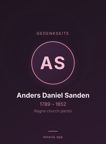Gedenkportrait von Anders Daniel Sanden