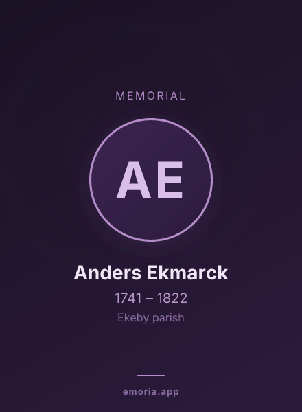 Memorial portrait of Anders Ekmarck