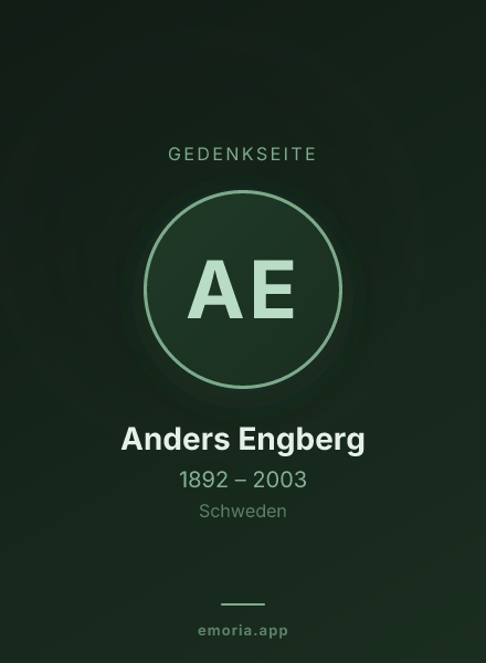 Gedenkportrait von Anders Engberg