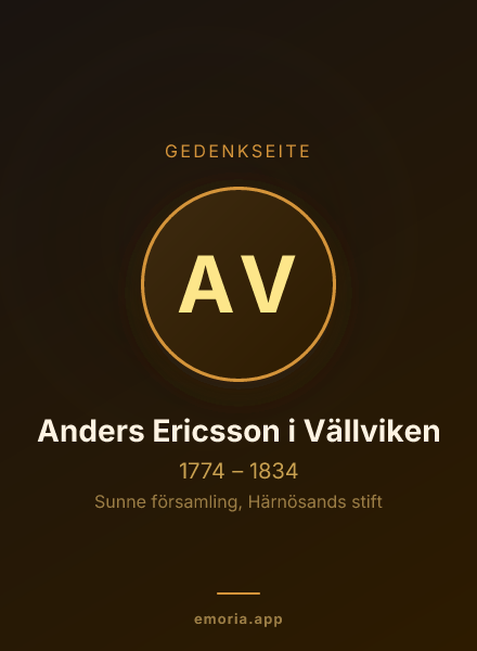 Gedenkportrait von Anders Ericsson i Vällviken