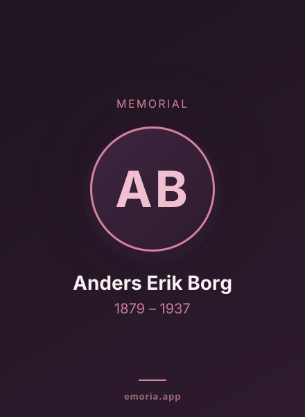 Memorial portrait of Anders Erik Borg