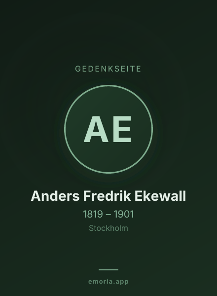 Gedenkportrait von Anders Fredrik Ekewall
