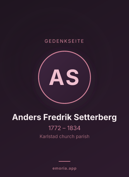 Gedenkportrait von Anders Fredrik Setterberg