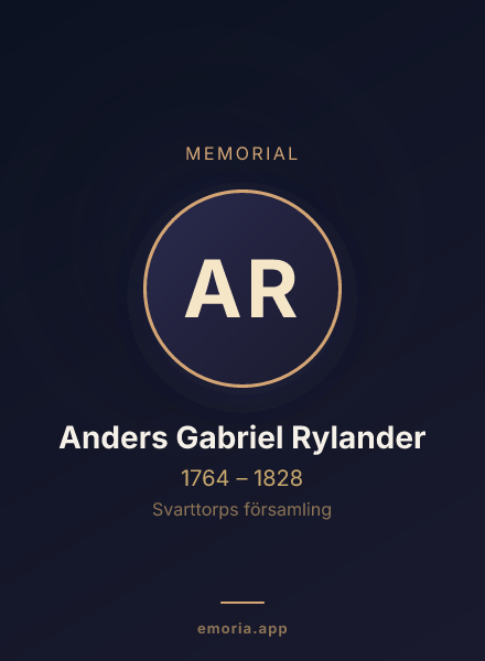 Memorial portrait of Anders Gabriel Rylander
