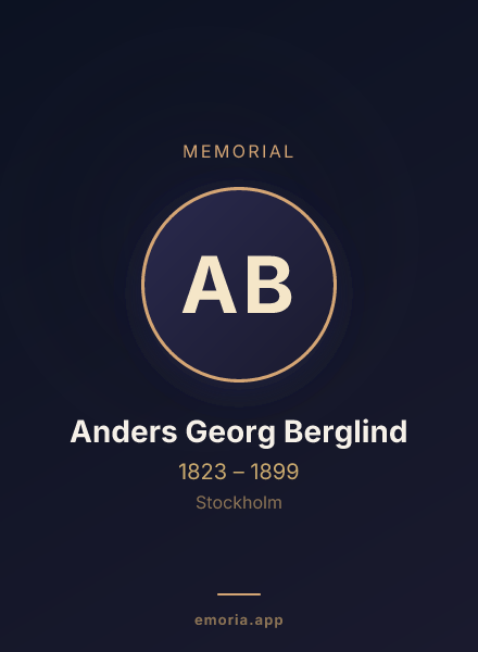 Memorial portrait of Anders Georg Berglind