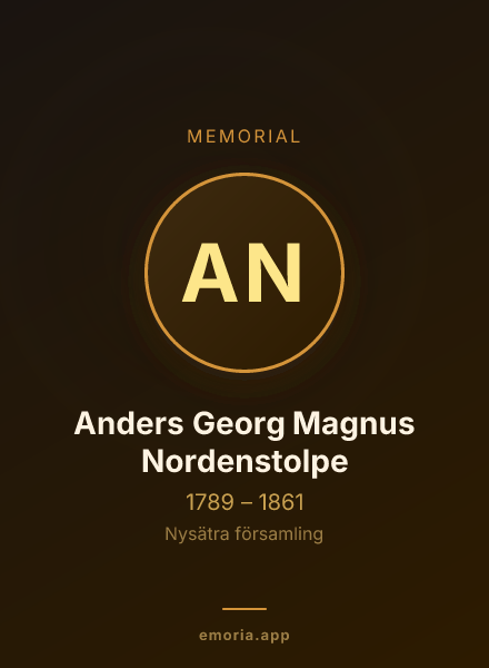 Memorial portrait of Anders Georg Magnus Nordenstolpe