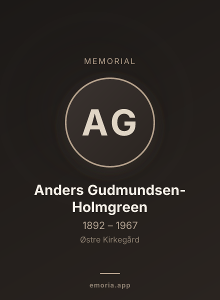 Memorial portrait of Anders Gudmundsen-Holmgreen