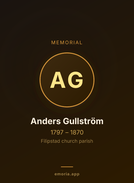 Memorial portrait of Anders Gullström