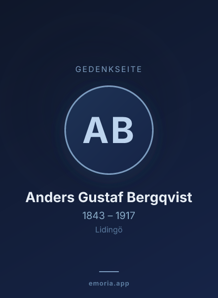 Gedenkportrait von Anders Gustaf Bergqvist
